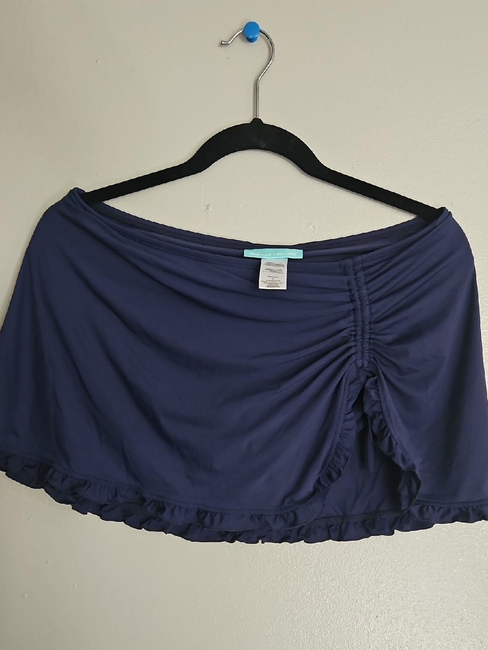 Beach House Navy Blue Ruffled Swim Skirt